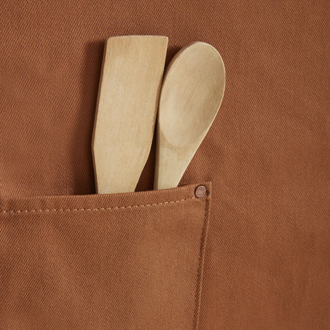 Karaca Home Lisa Gabardin Kitchen Apron, 75x56cm, Terra Cotta