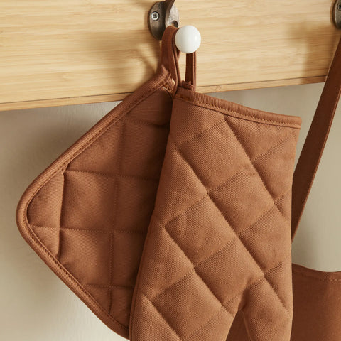 Karaca Home Lisa Gabardine Kitchen Glove Set, Terracotta