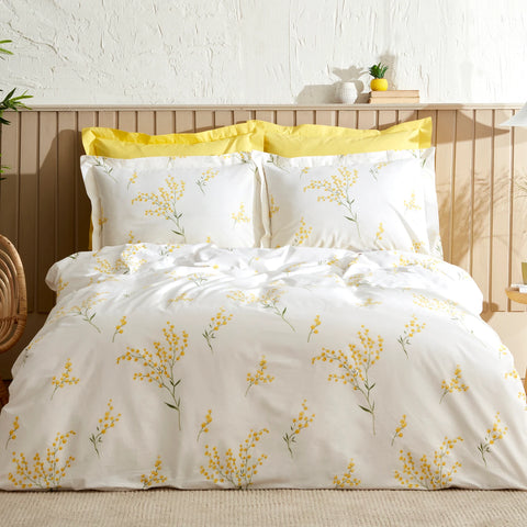 Karaca Home Loretta 100% Turkish Cotton Duvet Set, Single, Yellow