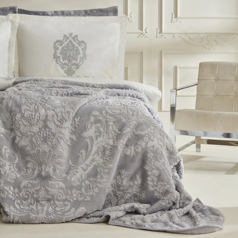 Karaca Home Tugba 8-Piece Bedding Set, Double, Silver