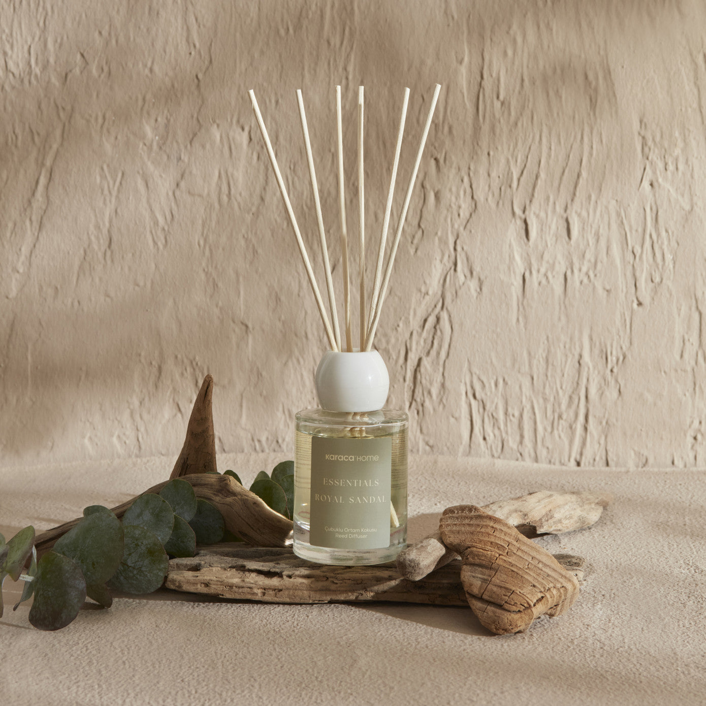Karaca Home Essentials Royal Sandal Reed Diffuser 100ml, Khaki