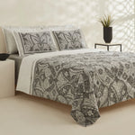 Karaca Santi 100% Turkish Cotton Duvet Cover Set, Double, Black