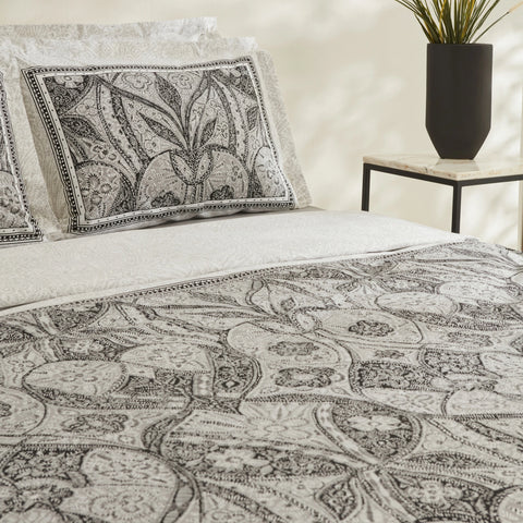 Karaca Santi 100% Turkish Cotton Duvet Cover Set, Single, Black
