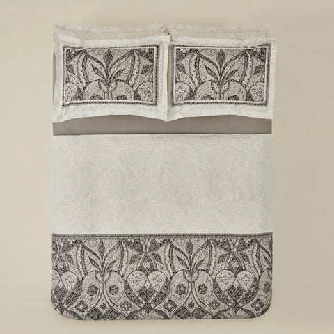 Karaca Santi 100% Turkish Cotton Duvet Cover Set, Single, Black