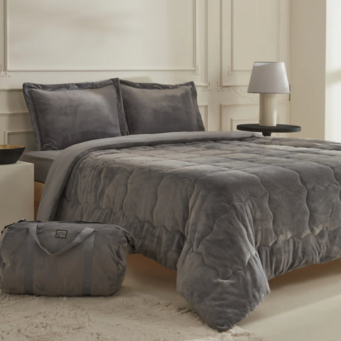 Karaca Home Flufy Comfort Bedding Set, Double, Anthracite