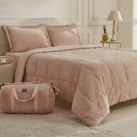 Karaca Home Flufy Comfort Bedding Set, Double, Powder