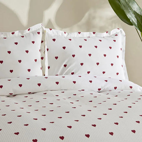 Karaca Amour 100% Cotton Bedding Set, Single, Red