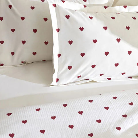 Karaca Amour 100% Cotton Bedding Set, Double, Red