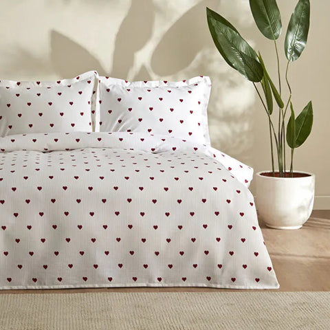 Karaca Amour 100% Cotton Bedding Set, Single, Red