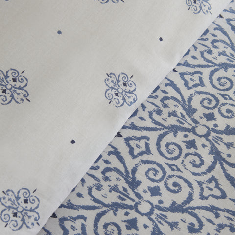Karaca Marino 100% Turkish Cotton Duvet Cover Set, Single, Blue