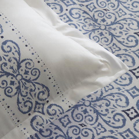 Karaca Marino 100% Turkish Cotton Duvet Cover Set, Single, Blue