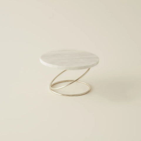 Karaca Home Angelina Marble Decorative Candle Holder,17x9cm, Silver