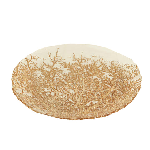 Karaca Home Autumn Decorative Plate, 33cm, Gold