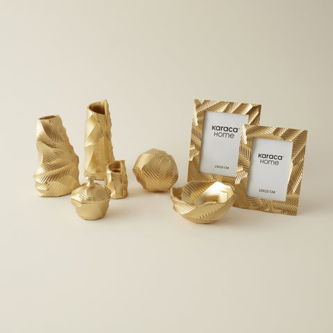 Karaca Lana Vase, 12x7,9x20cm, Gold