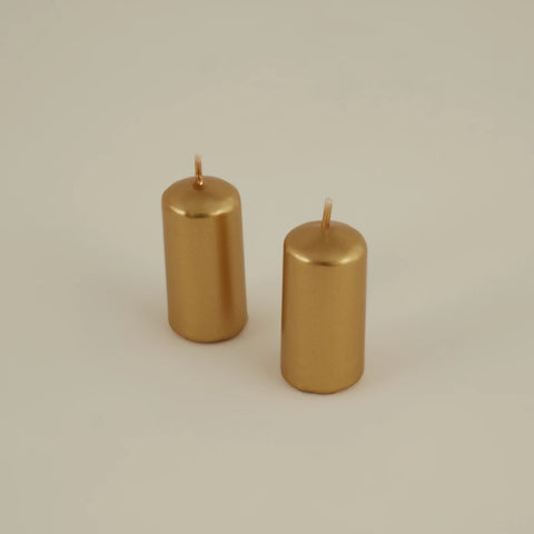 Karaca Home Pillar Candle, 3,5x8cm, Gold