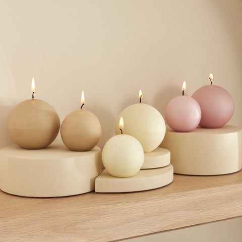 Karaca Home Ball Candle, 6cm, Light Pink