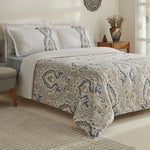 Karaca Lemy 100% Cotton Satin Duvet Cover Set, Single, Blue