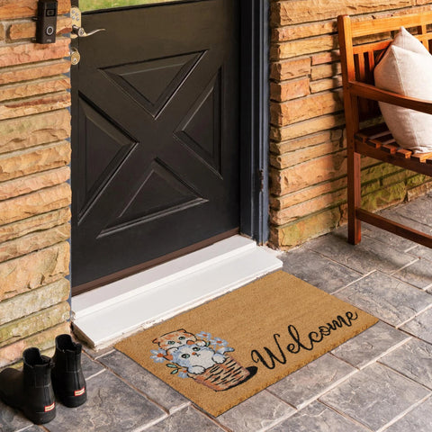 Kasmir Rugs Cat Welcome Coco Door Mat, 40cmx60cm, Multi