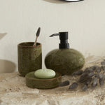 Karaca Home Olivia 3-Piece Bathroom Accessory Set, Olive Green
