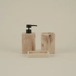 Karaca Home Pietra 3-Piece Bathroom Accessory Set, Naturel