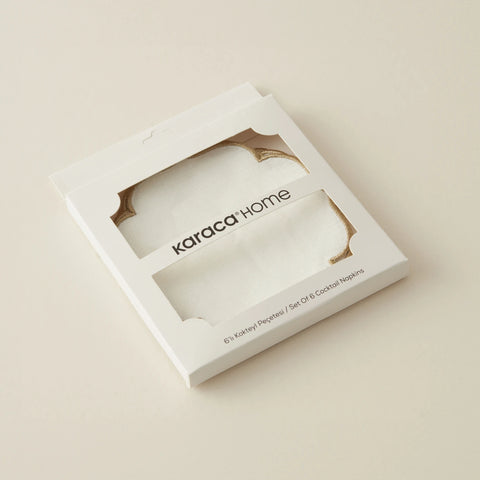 Karaca Home Pera 6-Piece Cocktail Napkin, 14x14cm, Gold