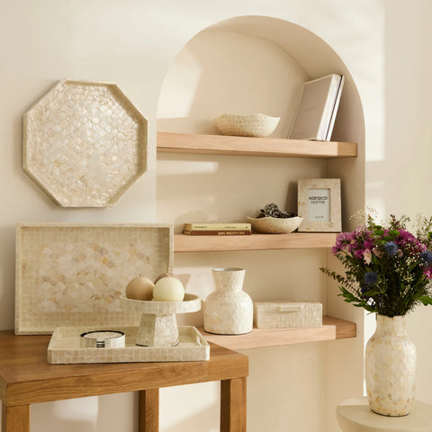 Karaca Home Carrie Decorative Tray, 39cm, Beige