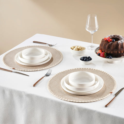 Karaca Thedore Placemat, 2 Piece, 38cm, Beige