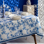 Karaca Home Rosairo Tablecloth, 150cmx220cm, Blue White