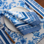 Karaca Home Rosario Care Free 2-Piece Fabric Napkin, 45X45cm, Blue White