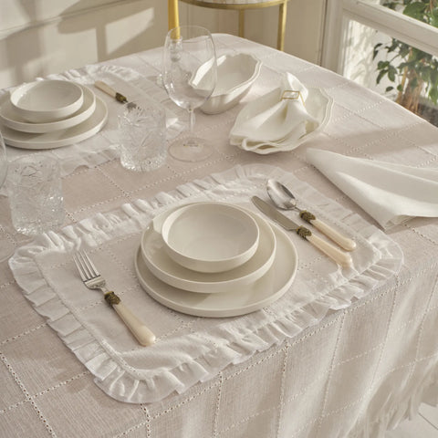 Karaca Home Lalisa 2-Piece Care-Free American Placemat, 32x45cm, White