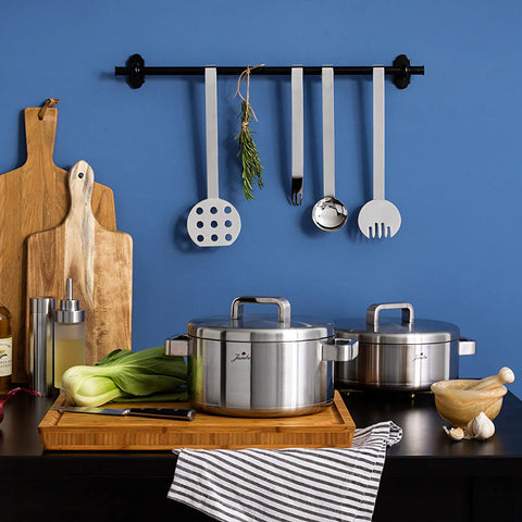 Jumbo Monaco 8-Piece 3ply Stainless Steel Induction Cookware Set, Silver