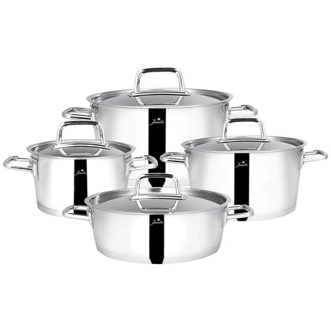 Jumbo Felix 8-Piece Stainless Steel Induction Cookware Set, Silver