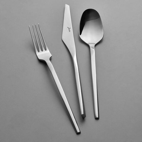 Jumbo 5100 Quartz 84-Piece Stainless Steel Cutlery Set for 12 People, Silver