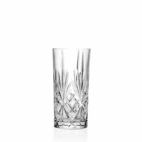 Rcr Melodia 6-Piece Highball Glass Set, 360ml, Clear