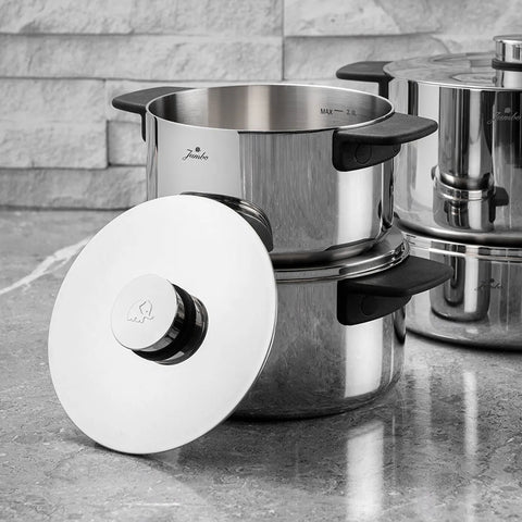 Jumbo Infinity 8-Piece 3Ply Stainless Steel Induction Cookware Set, Silver