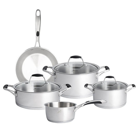 Jumbo New Stella 8-Piece Stainless Steel Induction Cookware Set, Silver