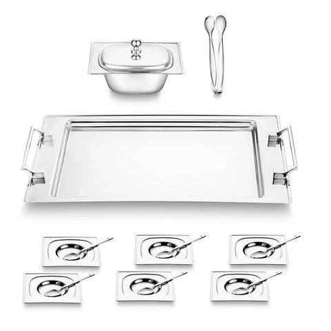 Jumbo Tea Set Jumbo Pluto 16-Piece Stainless Steel Tea Set, Silver – Karaca
