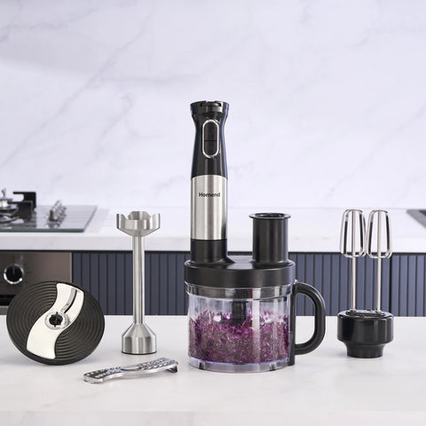 Homend Functionall 2848UK Multi-Attachment Stainless Steel Food Processor, 1500W, 1000ml, Inox