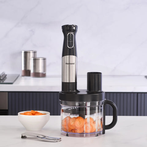 Homend Functionall 2848UK Multi-Attachment Stainless Steel Food Processor, 1500W, 1000ml, Inox