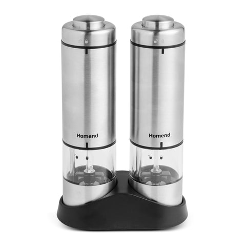 Homend Grindgo 6005UK Electric Salt & Pepper Grinder, Grey
