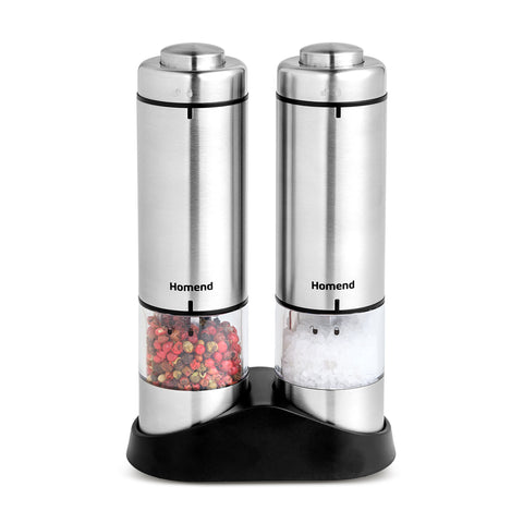 Homend Grindgo 6005UK Electric Salt & Pepper Grinder, Grey