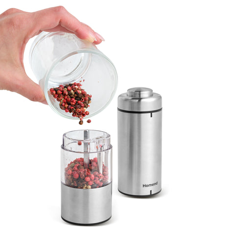 Homend Grindgo 6005UK Electric Salt & Pepper Grinder, Grey