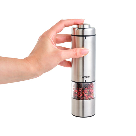 Homend Grindgo 6005UK Electric Salt & Pepper Grinder, Grey