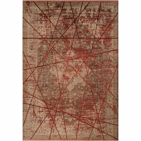Kasmir Rugs Viskon Limited Serene Rug, 160cmx230cm, Terra Cota