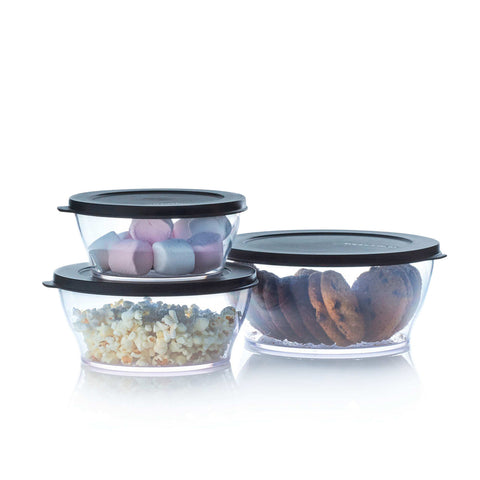 Tupperware Black Eco+ Royal Plastic Storage Container, 290ml, Black
