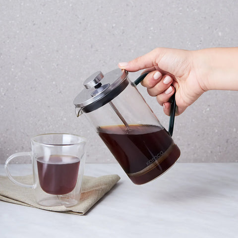 Karaca Coffee Bean Borosilicate Glass French Press, 600ml, Clear