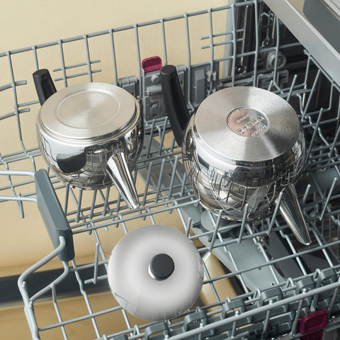 Karaca Alim Stainless Steel Teapot Set, Medium, Silver Black