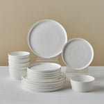 Karaca Salvare 18-Piece Bone China Dinner Set for 6 People, White