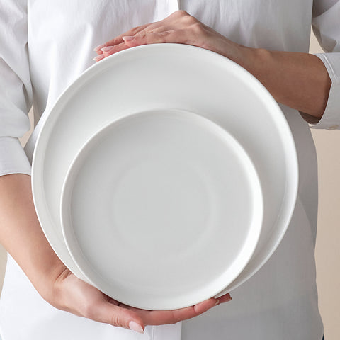 Karaca Salvare 18-Piece Bone China Dinner Set for 6 People, White