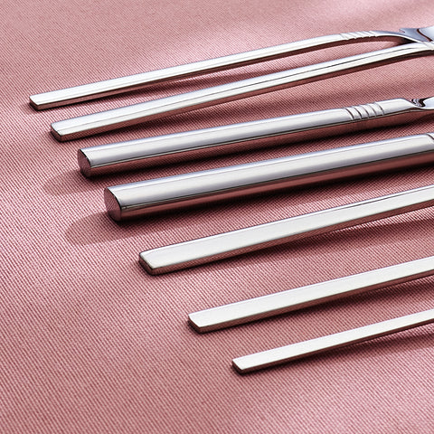 Karaca Nil V2 84-Piece Stainless Steel Cutlery Set for 12 People, Platin